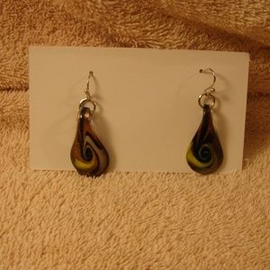 "H-64" Artist Earrings Made from Glass